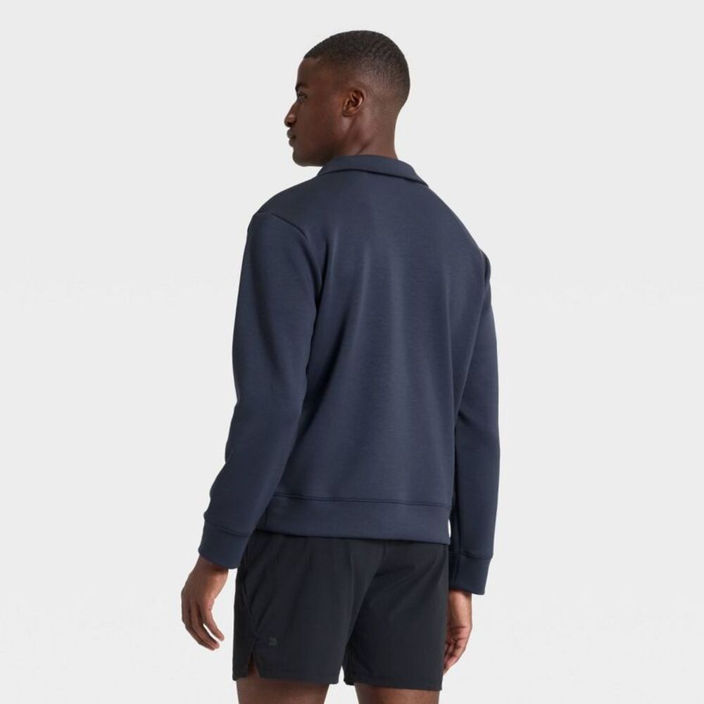 Men's Spacer Half Zip Collared Sweatshirt - All In Motion Dark Blue XL - Picture 2 of 3